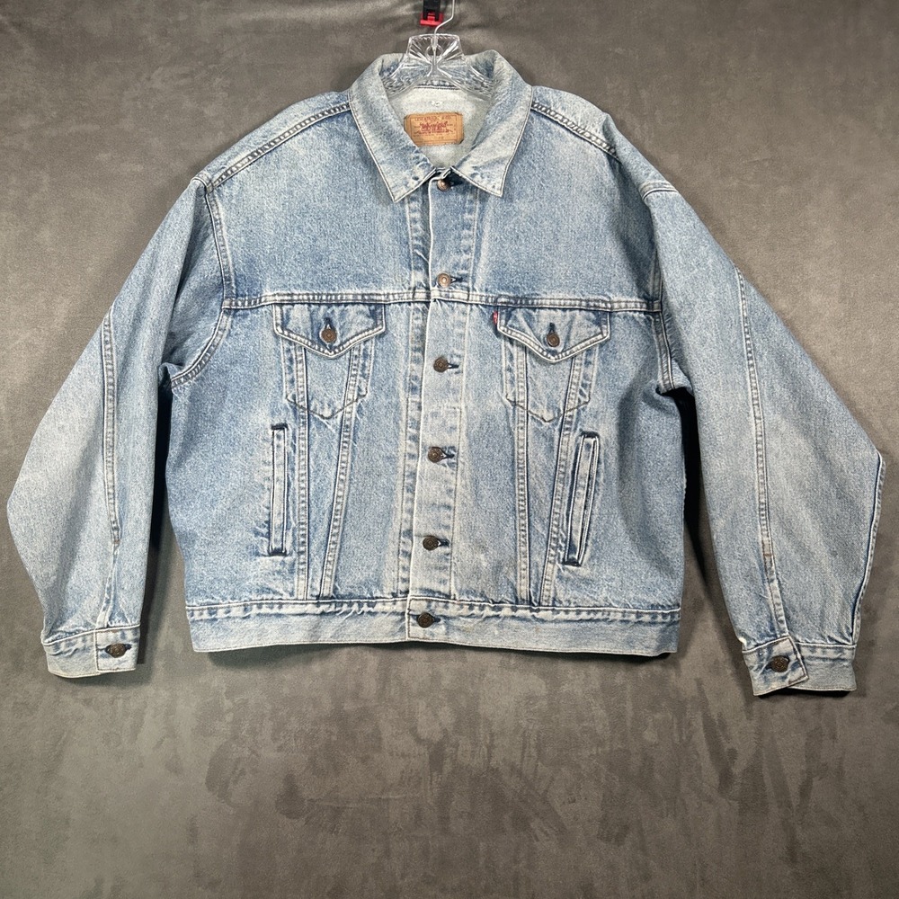 VTG Levis 70507-0218 Type 3 Denim Blue Jean Jacket Men's Size XL Made in USA